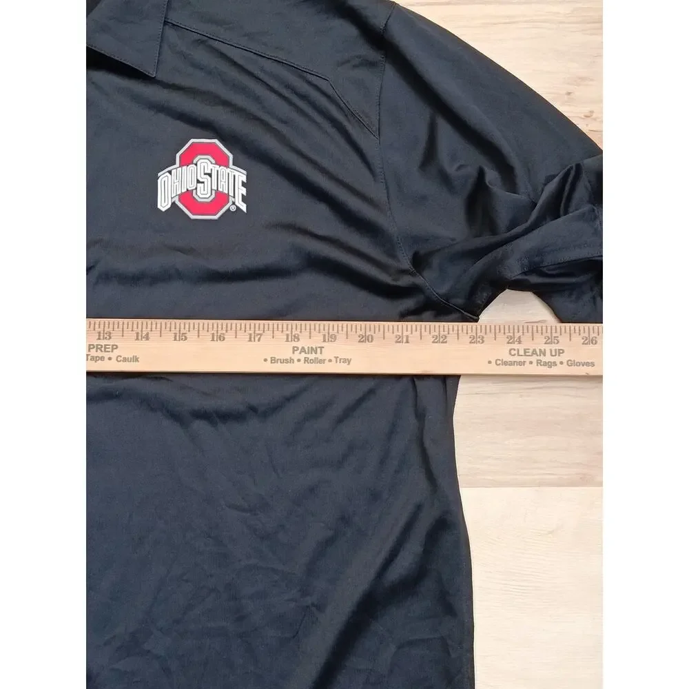 Nike Ohio State Buckeyes Dri-FIT Polo Shirt Men's Large Black Performance